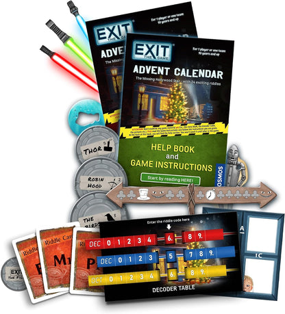 日英美直送 EXIT: The Game - Missing Hollywood Star Advent Calendar 聖誕倒數日曆 兒童款 聖誕快樂特輯 不參與$900免運 滿$900可加$25免運到順豐站/智能櫃 Christmas Advent Calendars 2026
