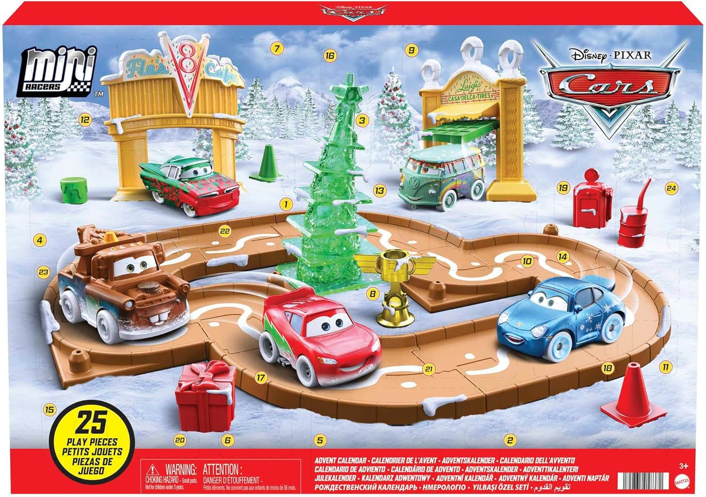 英美直送 Disney and Pixar Cars Toys Mini Racers 聖誕倒數日曆 兒童款 聖誕快樂特輯 聖誕倒數日曆A 不參與$900免運 滿$900可加$25免運 Christmas Advent Calendars 2025