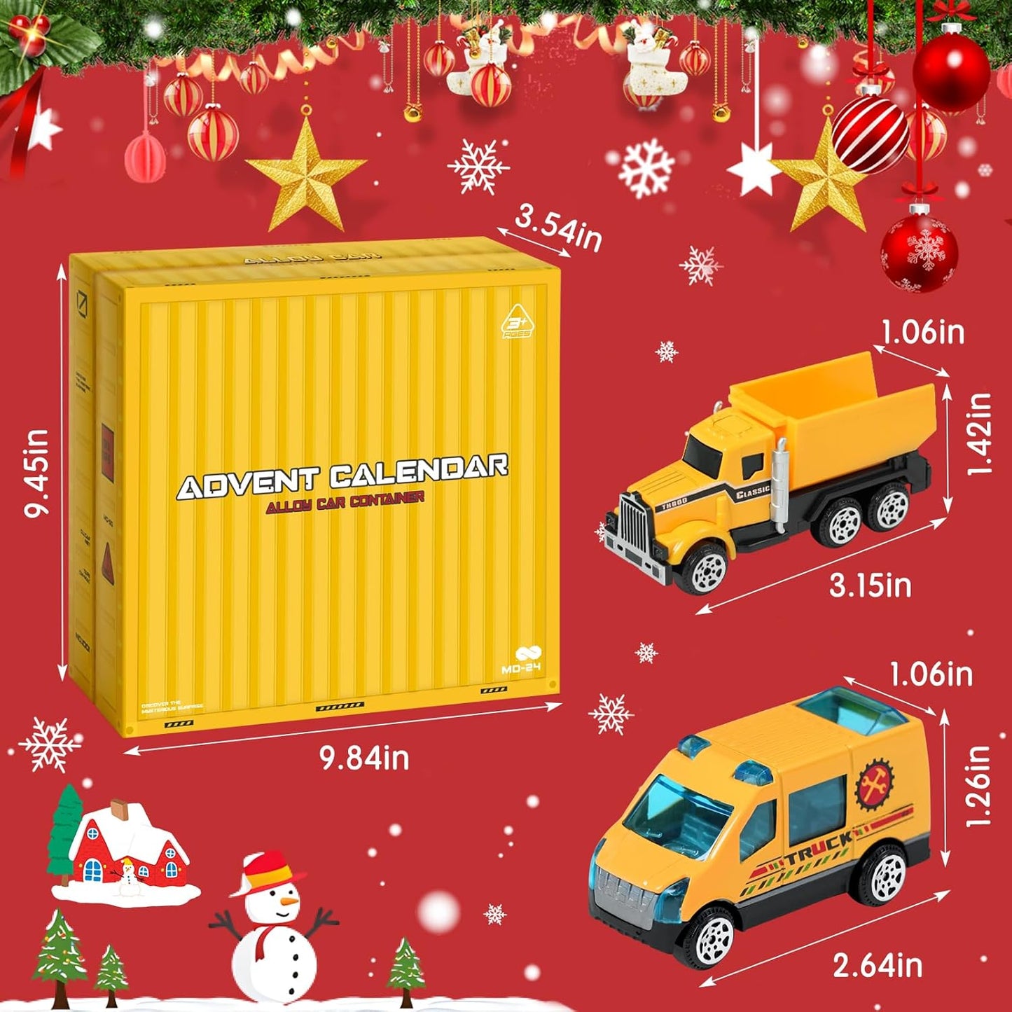 英美直送 Engineering Vehicles Alloy Different Car Set聖誕倒數日曆 兒童款 聖誕快樂特輯 聖誕倒數日曆A 不參與$900免運 滿$900可加$25免運 Christmas Advent Calendars 2025