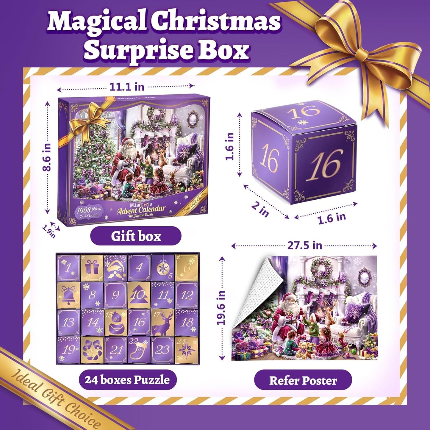英美直送 Jigsaw Puzzles Purple Xmas 聖誕倒數日曆 大人款/兒童款 聖誕快樂特輯 聖誕倒數日曆A 不參與$900免運 滿$900可加$25免運 Christmas Advent Calendars 2025