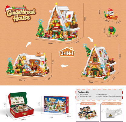 日英美直送 LED 3-in-1 Gingerbread House Building Set Advent Calendar 聖誕倒數日曆 大人款/兒童款 聖誕快樂特輯 不參與$900免運 滿$900可加$25免運到順豐站/智能櫃 Christmas Advent Calendars 2026