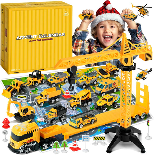 英美直送 Engineering Vehicles Alloy Different Car Set聖誕倒數日曆 兒童款 聖誕快樂特輯 聖誕倒數日曆A 不參與$900免運 滿$900可加$25免運 Christmas Advent Calendars 2025