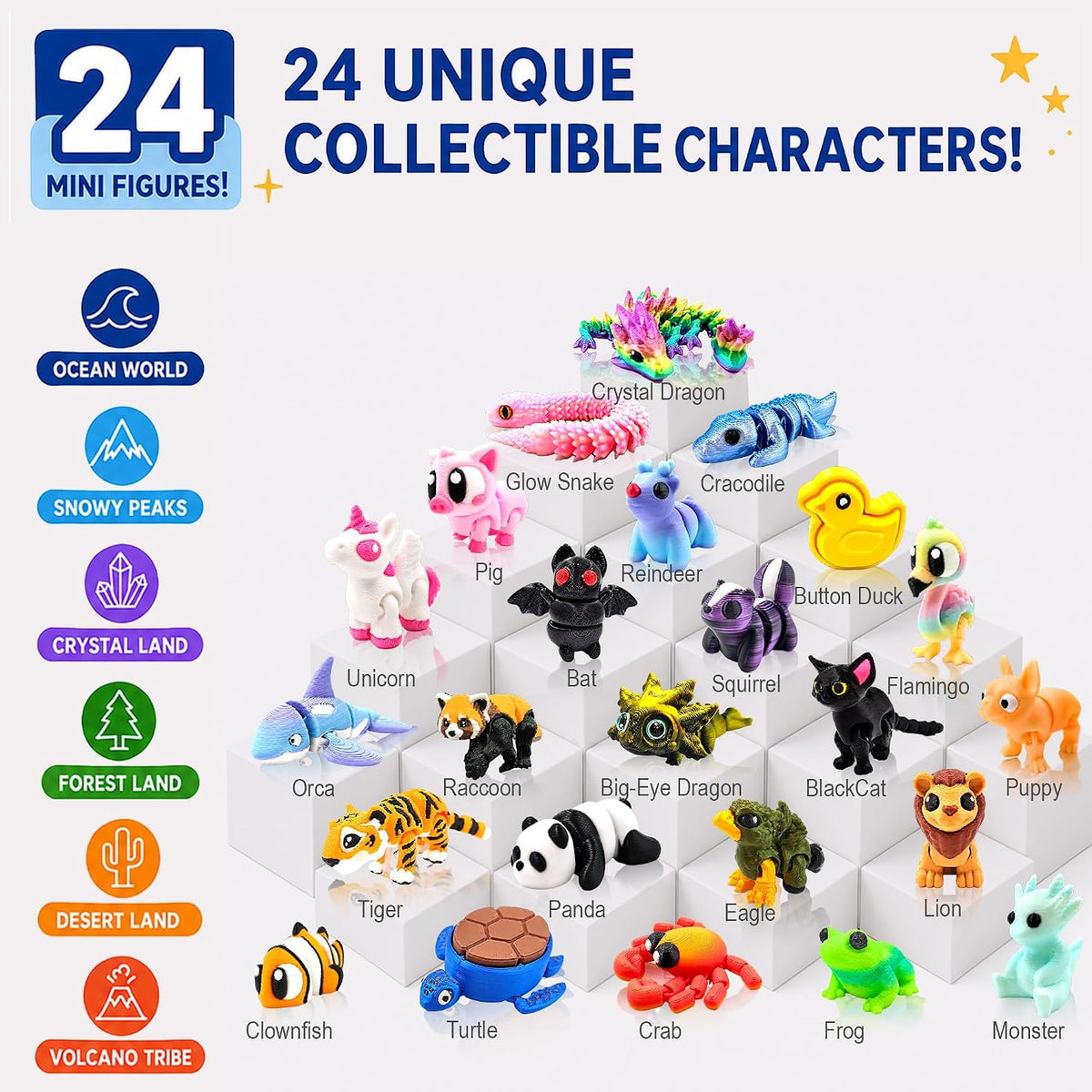 日英美直送 3D-Printed-Animals Toy Gifts Advent Calendar 聖誕倒數日曆 兒童款 聖誕快樂特輯 不參與$900免運 滿$900可加$25免運到順豐站/智能櫃 Christmas Advent Calendars 2026