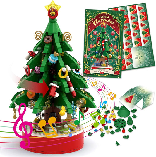 英美直送 Music Christmas Tree Building Blocks Set 聖誕倒數日曆 大人款/兒童款 聖誕快樂特輯 聖誕倒數日曆A 不參與$900免運 滿$900可加$25免運 Christmas Advent Calendars 2025