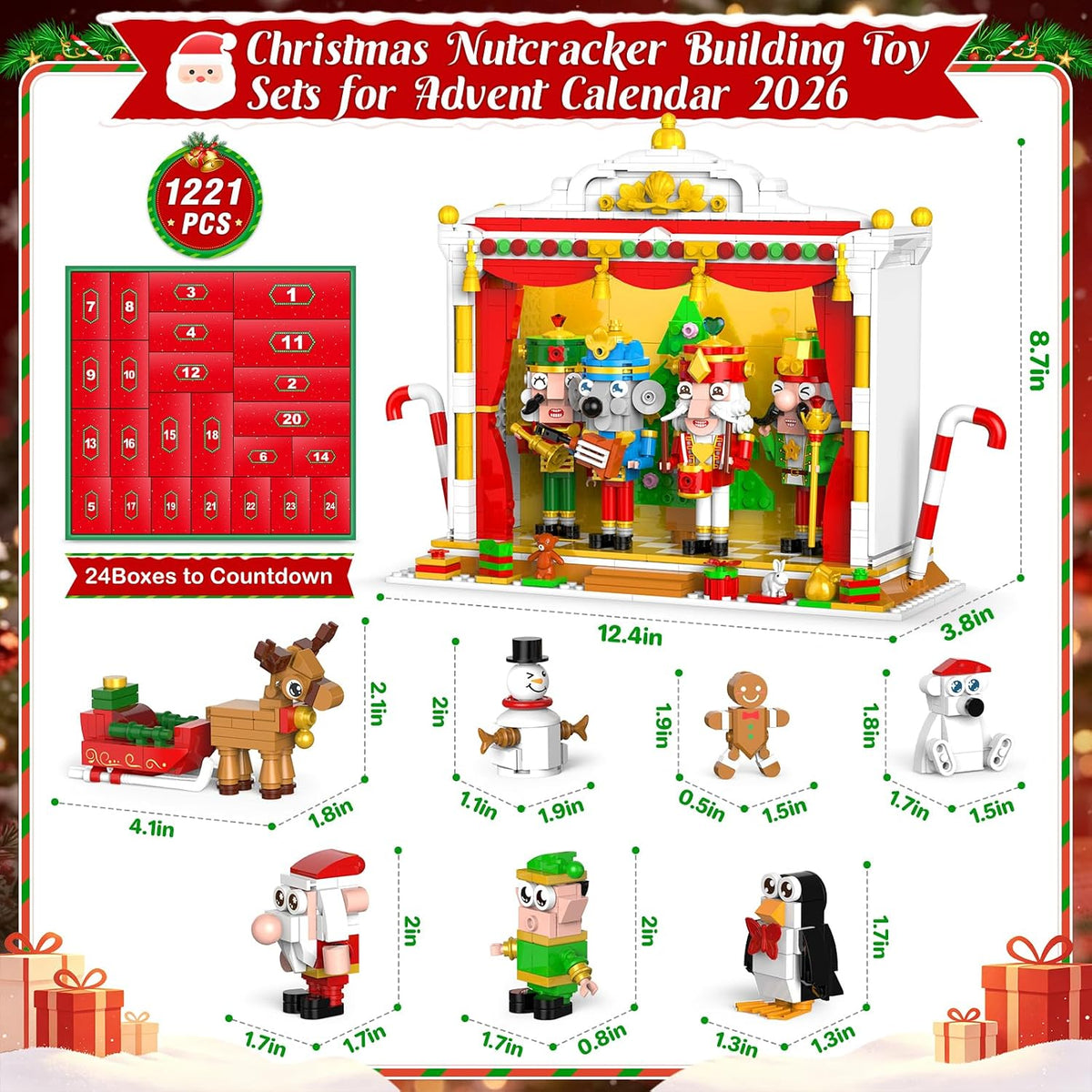 日英美直送 Christmas Nutcrackers Building Set Advent Calendar 聖誕倒數日曆 大人款/兒童款 聖誕快樂特輯 不參與$900免運 滿$900可加$25免運到順豐站/智能櫃 Christmas Advent Calendars 2026