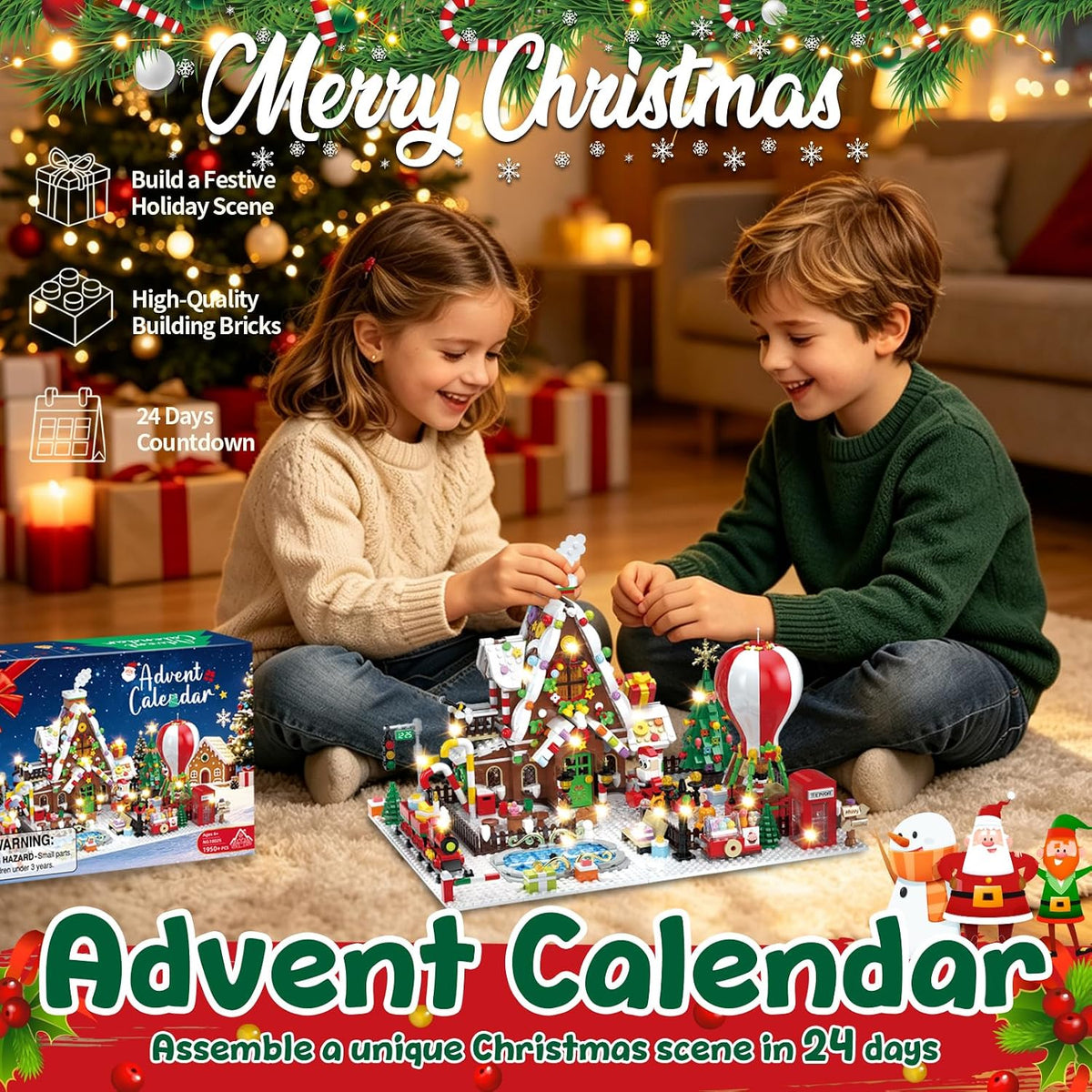 日英美直送 Gingerbread House Building Block Set Advent Calendar 聖誕倒數日曆 大人款/兒童款 聖誕快樂特輯 不參與$900免運 滿$900可加$25免運到順豐站/智能櫃 Christmas Advent Calendars 2026
