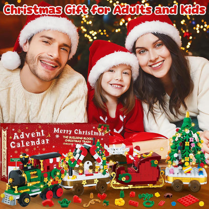 英美直送 LED Christmas Train Building Blocks Set 聖誕倒數日曆 大人款/兒童款 聖誕快樂特輯 聖誕倒數日曆A 不參與$900免運 滿$900可加$25免運 Christmas Advent Calendars 2025