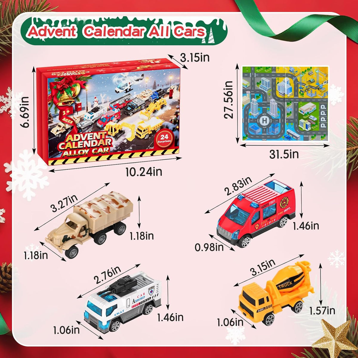 日英美直送 Alloy Car Toys Advent Calendar 聖誕倒數日曆 兒童款 聖誕快樂特輯 不參與$900免運 滿$900可加$25免運到順豐站/智能櫃 Christmas Advent Calendars 2026