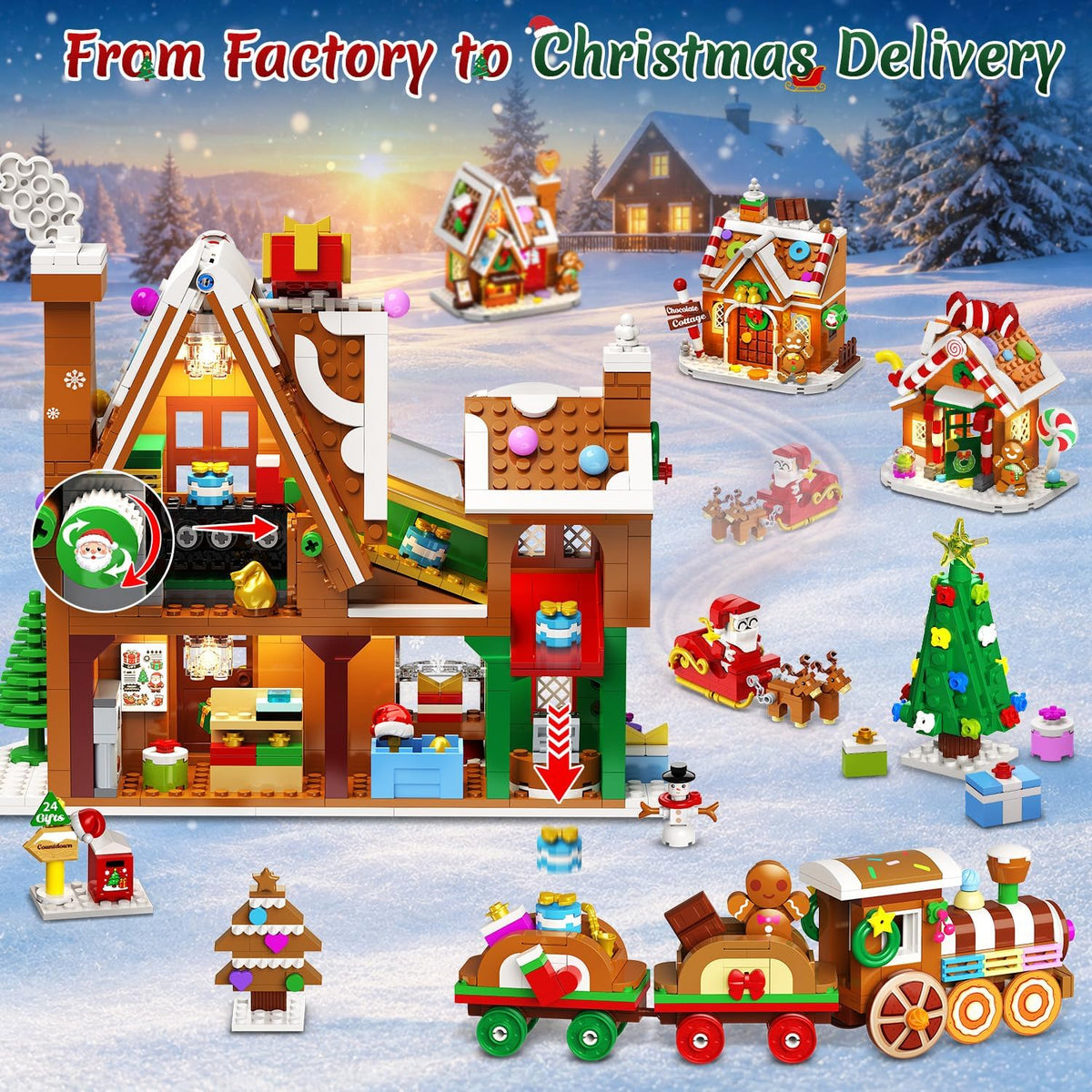 日英美直送 LED Gingerbread House Mini Building Set Advent Calendar 聖誕倒數日曆 大人款/兒童款 聖誕快樂特輯 不參與$900免運 滿$900可加$25免運到順豐站/智能櫃 Christmas Advent Calendars 2026