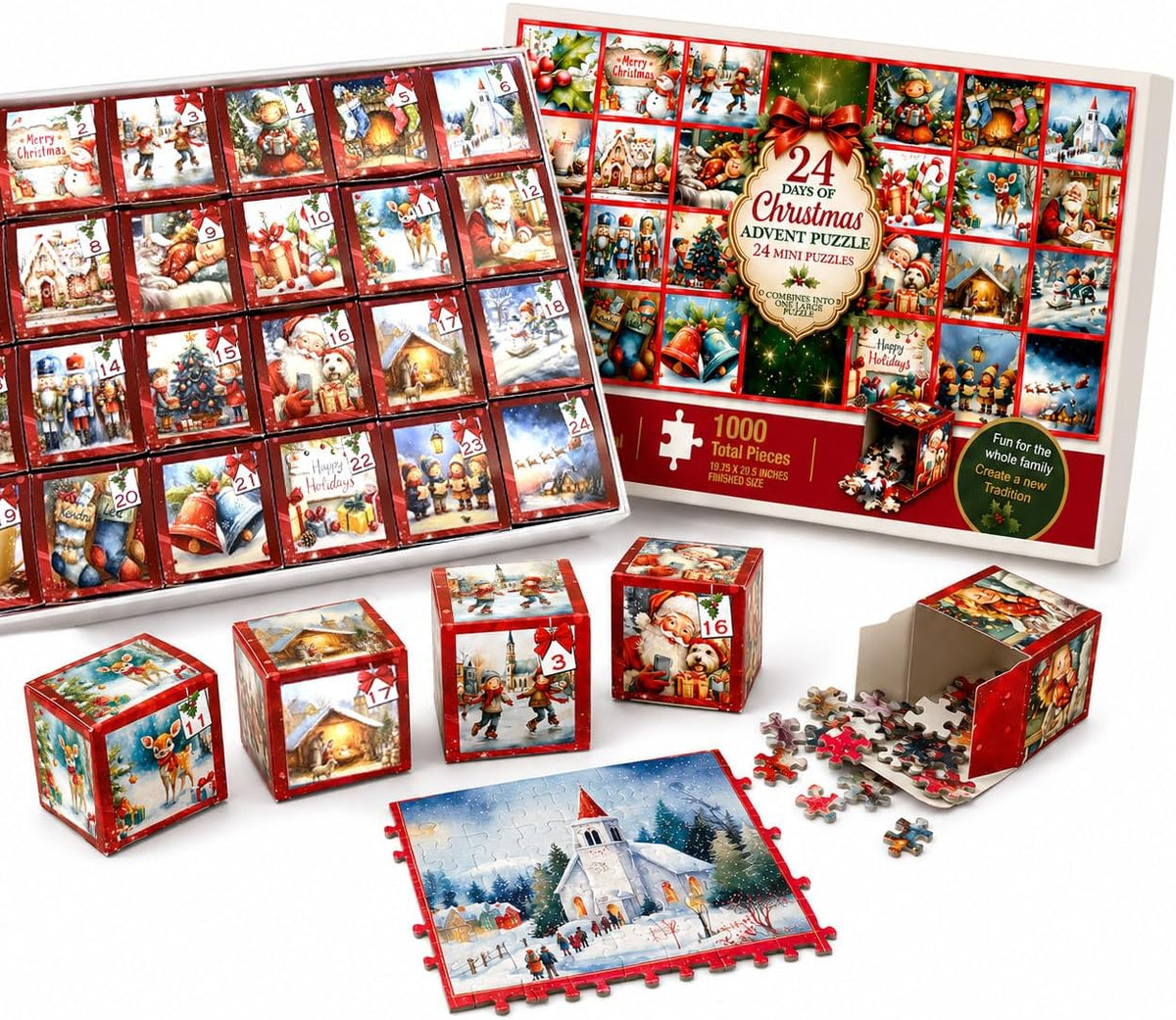 日英美直送 Puzzle 1000 Piece Advent Calendar 聖誕倒數日曆 大人款/兒童款 聖誕快樂特輯 不參與$900免運 滿$900可加$25免運到順豐站/智能櫃 Christmas Advent Calendars 2026