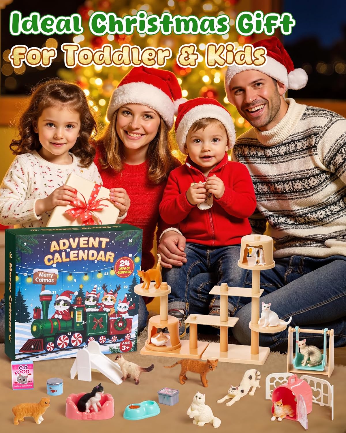 英美直送 Cat Figurines & Playground 聖誕倒數日曆 兒童款 聖誕快樂特輯 聖誕倒數日曆A 不參與$900免運 滿$900可加$25免運 Christmas Advent Calendars 2025