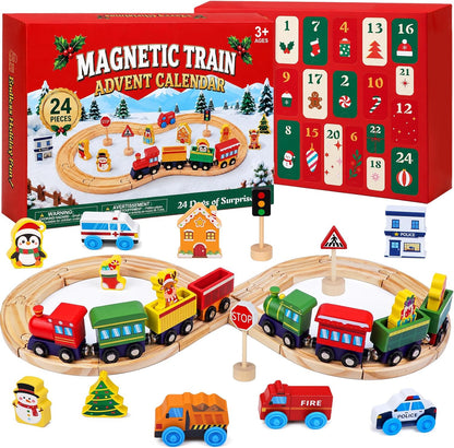 日英美直送 Wooden Magnetic Train Toy Advent Calendar 聖誕倒數日曆 兒童款 聖誕快樂特輯 不參與$900免運 滿$900可加$25免運到順豐站/智能櫃 Christmas Advent Calendars 2026