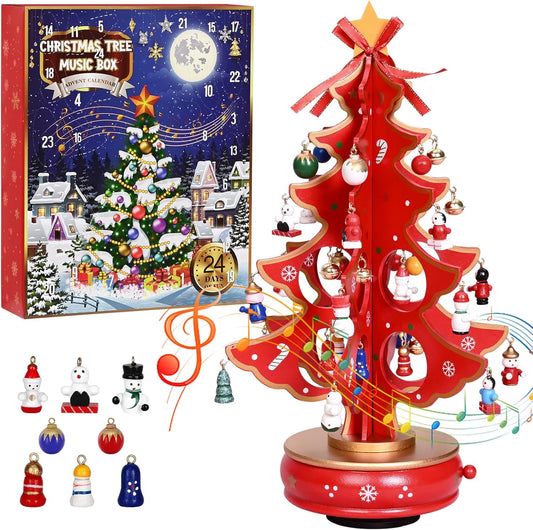 英美直送 Musical Wooden Christmas Tree 聖誕倒數日曆 大人款 聖誕快樂特輯 聖誕倒數日曆A 不參與$900免運 滿$900可加$25免運 Christmas Advent Calendars 2025