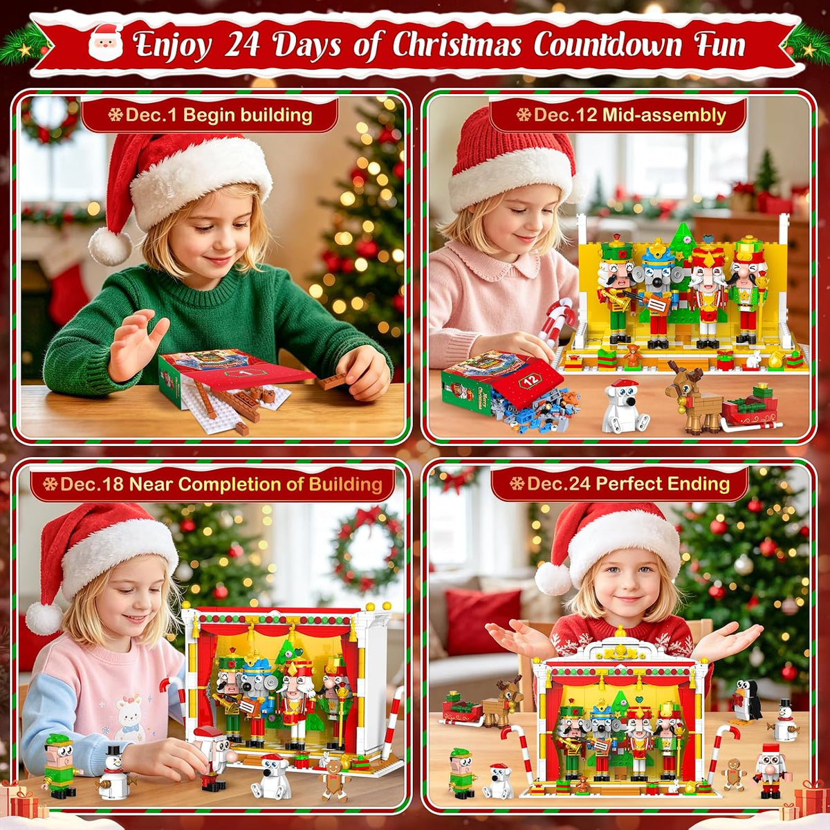 日英美直送 Christmas Nutcrackers Building Set Advent Calendar 聖誕倒數日曆 大人款/兒童款 聖誕快樂特輯 不參與$900免運 滿$900可加$25免運到順豐站/智能櫃 Christmas Advent Calendars 2026