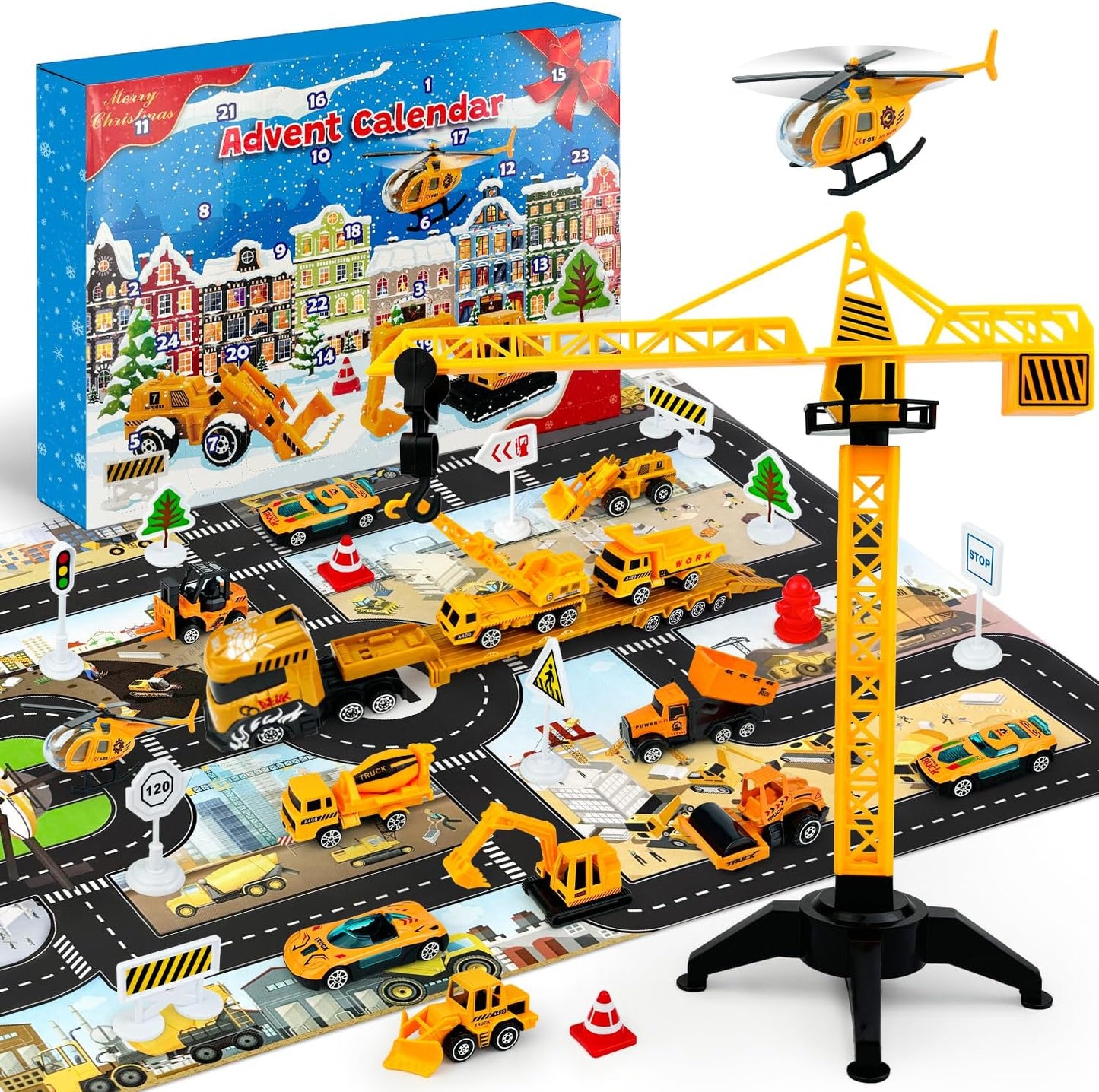 英美直送 Alloy Construction Vehicle Toys Set 聖誕倒數日曆 兒童款 聖誕快樂特輯 聖誕倒數日曆A 不參與$900免運 滿$900可加$25免運 Christmas Advent Calendars 2025