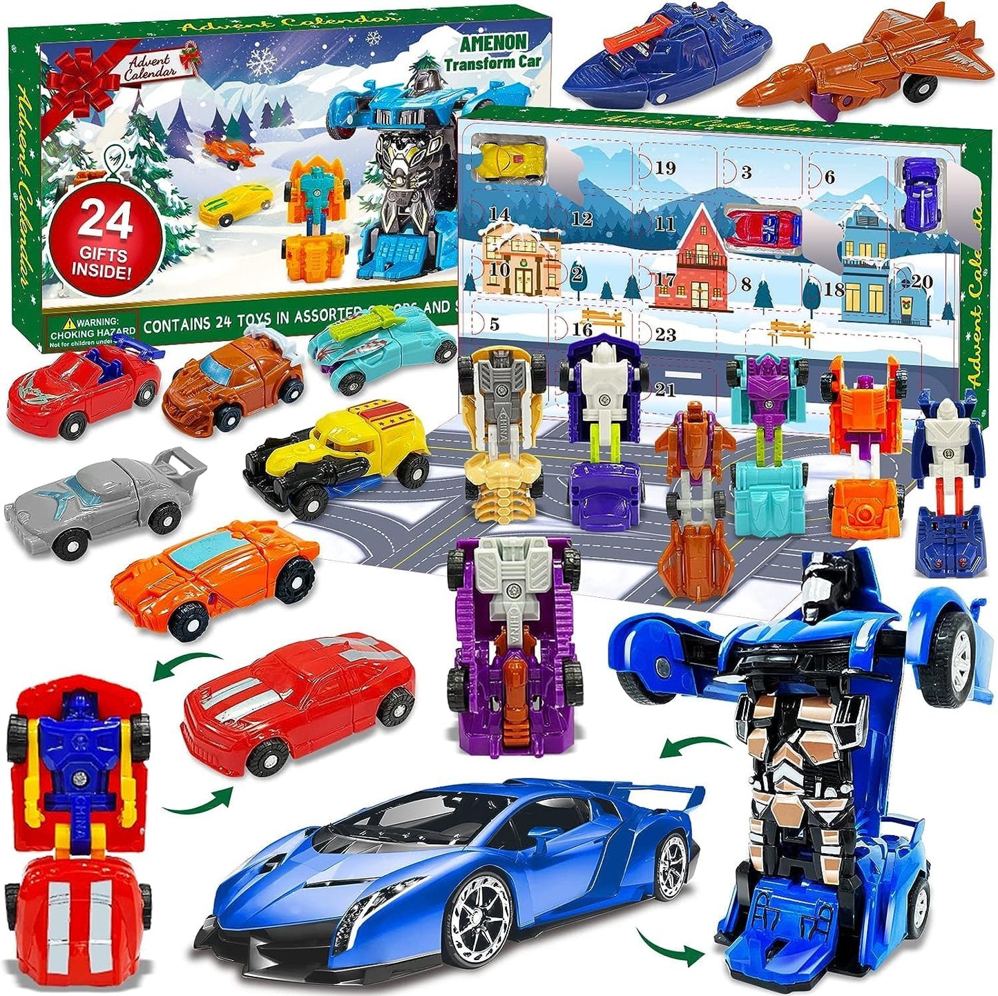 英美直送 Transform Car Robot Toys 聖誕倒數日曆 兒童款 聖誕快樂特輯 聖誕倒數日曆A 不參與$900免運 滿$900可加$25免運 Christmas Advent Calendars 2025