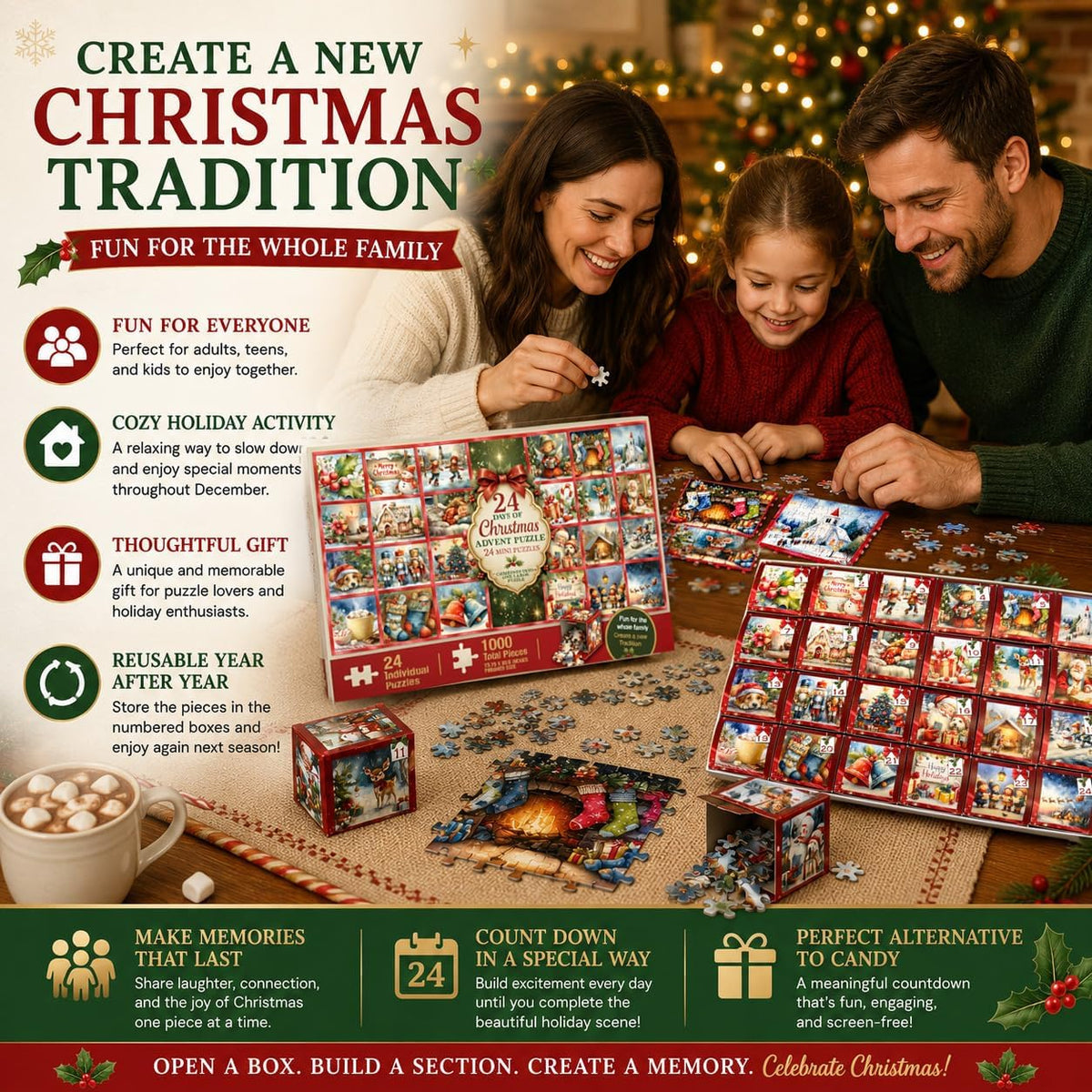 日英美直送 Puzzle 1000 Piece Advent Calendar 聖誕倒數日曆 大人款/兒童款 聖誕快樂特輯 不參與$900免運 滿$900可加$25免運到順豐站/智能櫃 Christmas Advent Calendars 2026
