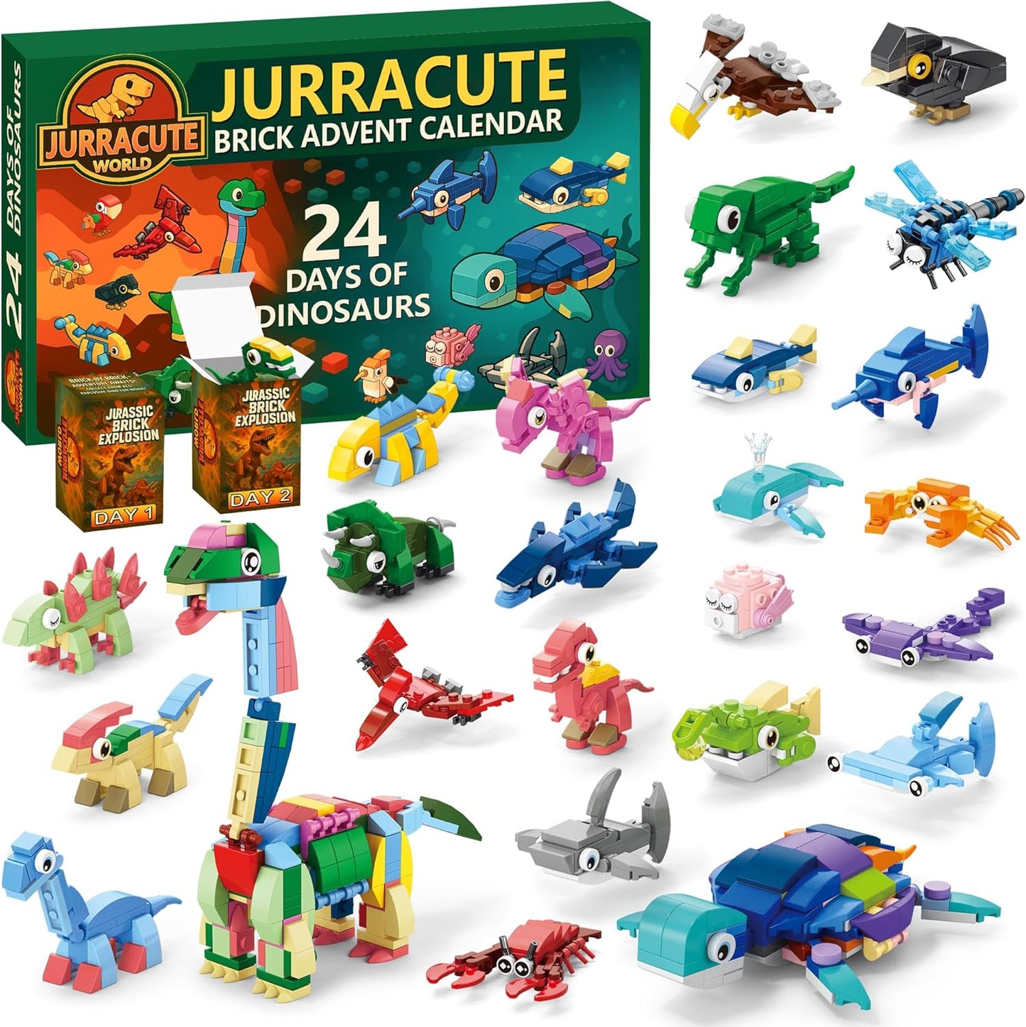 英美直送 Dinosaur Toy Kit Building Blocks 聖誕倒數日曆 兒童款 聖誕快樂特輯 聖誕倒數日曆A 不參與$900免運 滿$900可加$25免運 Christmas Advent Calendars 2025