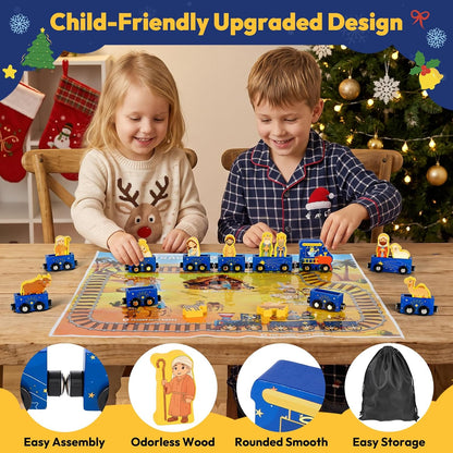 日英美直送 Wooden Nativity Train Advent Calendar 聖誕倒數日曆 兒童款 聖誕快樂特輯 不參與$900免運 滿$900可加$25免運到順豐站/智能櫃 Christmas Advent Calendars 2026