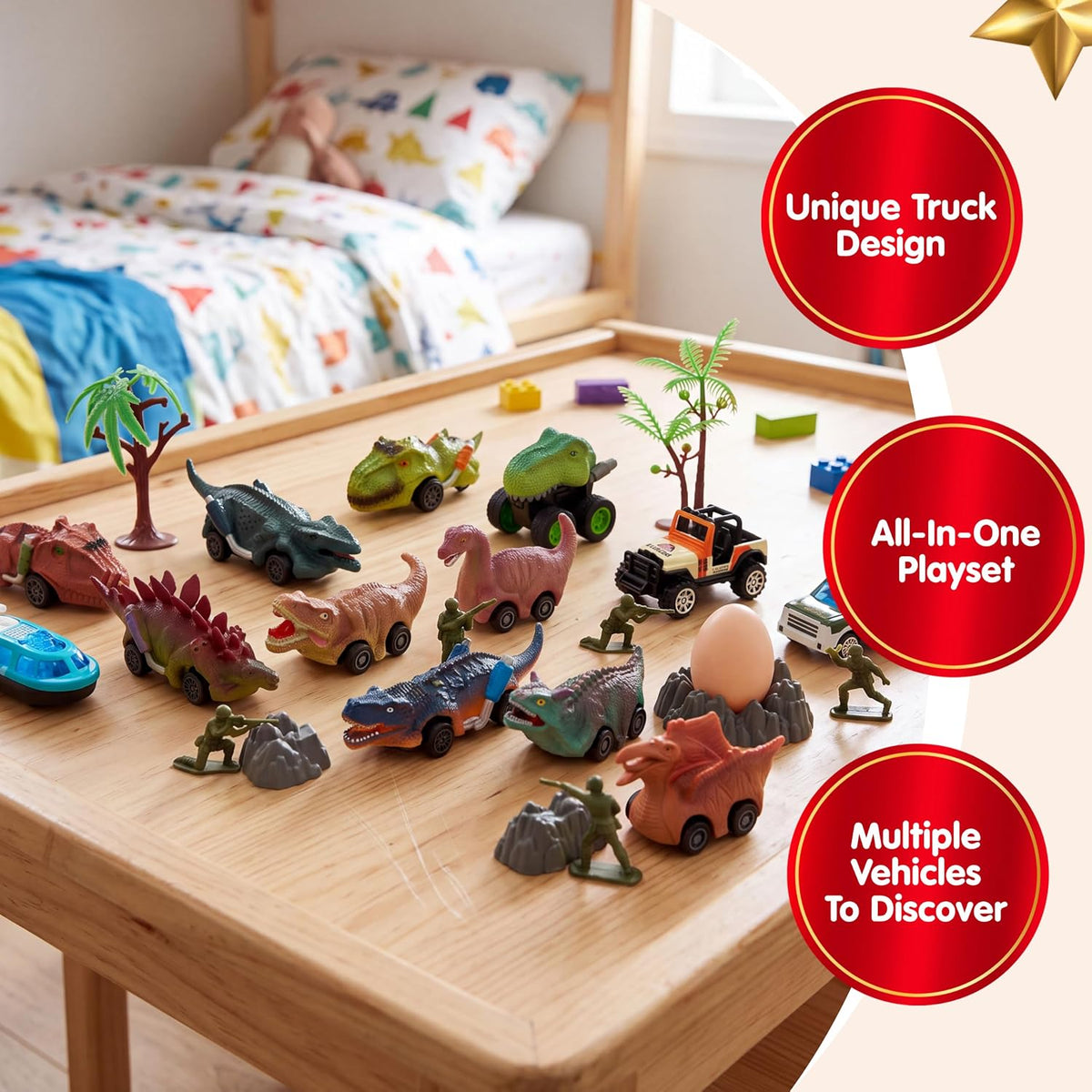 日英美直送 Dinosaur Monster Truck Vehicles Advent Calendar 聖誕倒數日曆 兒童款 聖誕快樂特輯 不參與$900免運 滿$900可加$25免運到順豐站/智能櫃 Christmas Advent Calendars 2026