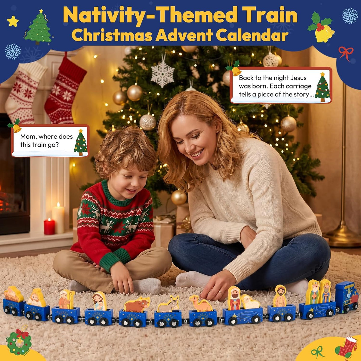日英美直送 Wooden Nativity Train Advent Calendar 聖誕倒數日曆 兒童款 聖誕快樂特輯 不參與$900免運 滿$900可加$25免運到順豐站/智能櫃 Christmas Advent Calendars 2026