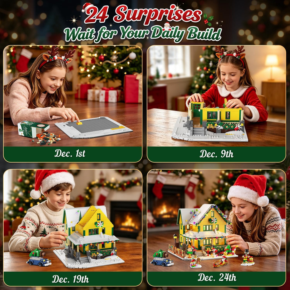 日英美直送 LED Christmas House Mini Building Set Advent Calendar 聖誕倒數日曆 大人款/兒童款 聖誕快樂特輯 不參與$900免運 滿$900可加$25免運到順豐站/智能櫃 Christmas Advent Calendars 2026