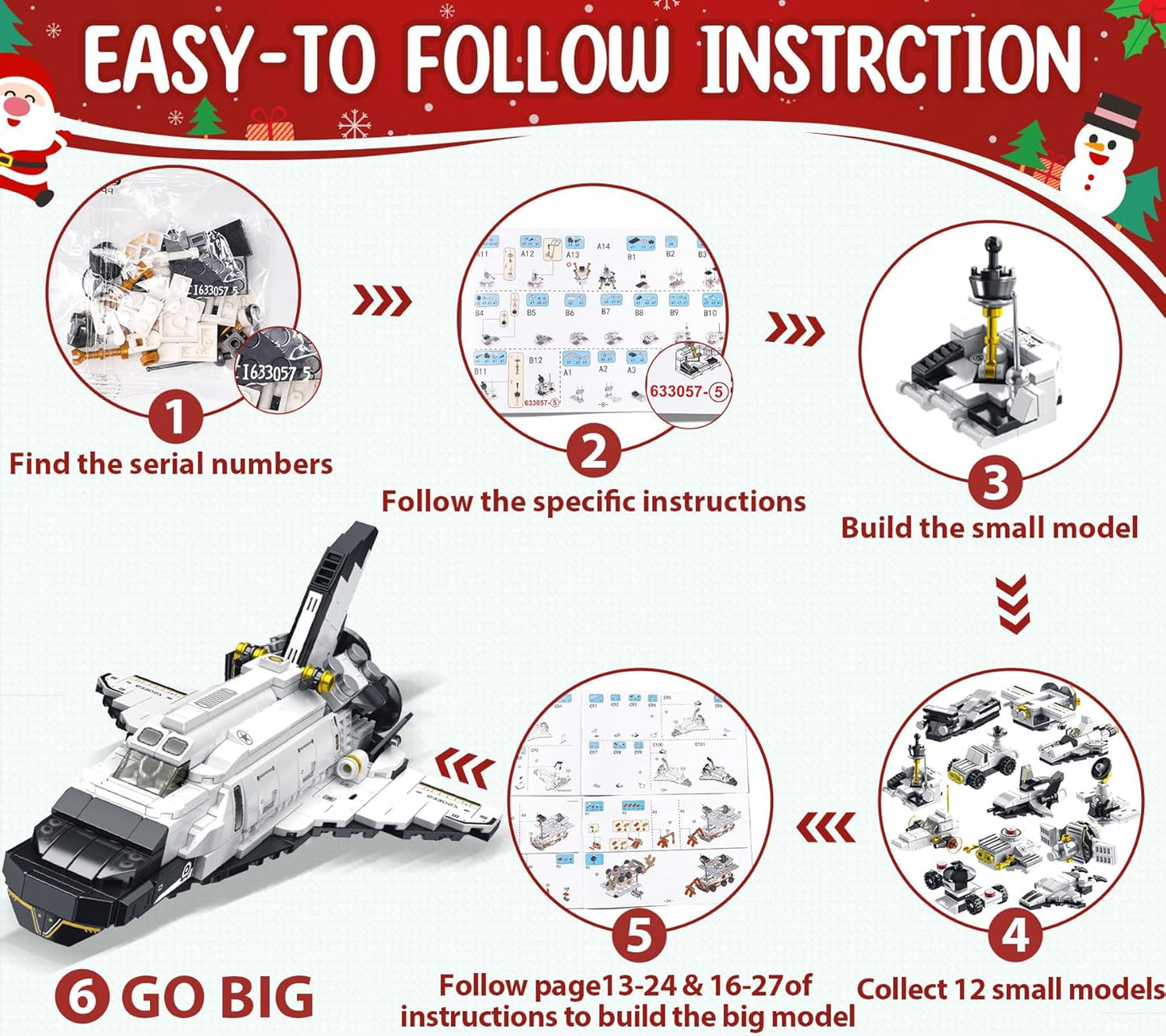英美直送 STEM Spaceship Building Blocks 聖誕倒數日曆 兒童款 聖誕快樂特輯 聖誕倒數日曆A 不參與$900免運 滿$900可加$25免運 Christmas Advent Calendars 2025