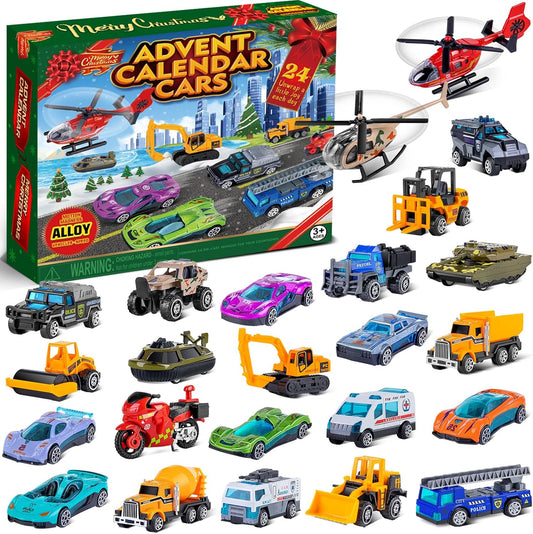 英美直送 24 Days Alloy Cars 聖誕倒數日曆 兒童款 聖誕快樂特輯 聖誕倒數日曆A 不參與$900免運 滿$900可加$25免運 Christmas Advent Calendars 2025