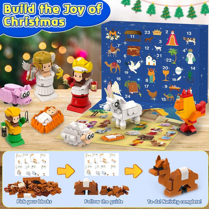 英美直送 Nativity Building Blocks Set 聖誕倒數日曆 兒童款 聖誕快樂特輯 聖誕倒數日曆A 不參與$900免運 滿$900可加$25免運 Christmas Advent Calendars 2025