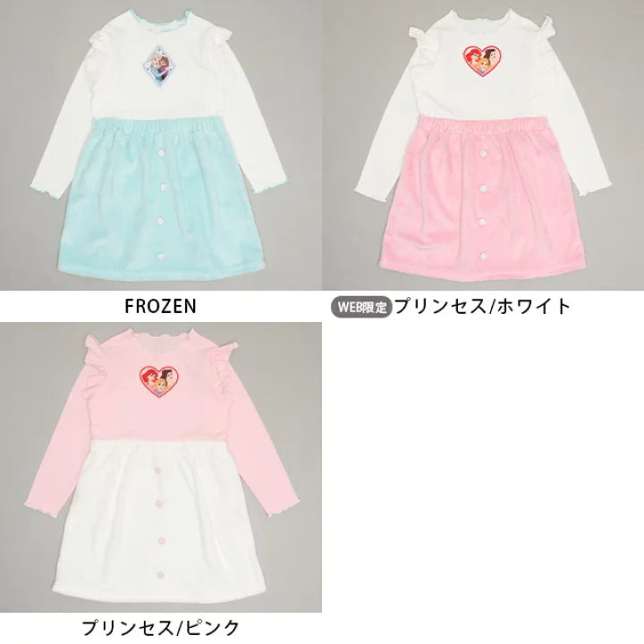日本童裝 BDL x Disney 公主拼接連身裙 100-130cm 女童款 冬季 DRESSES