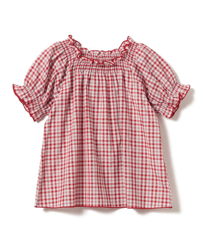 日本童裝 BEAMS mini 格紋上衣 90-130cm 女童款 夏季 TOPS