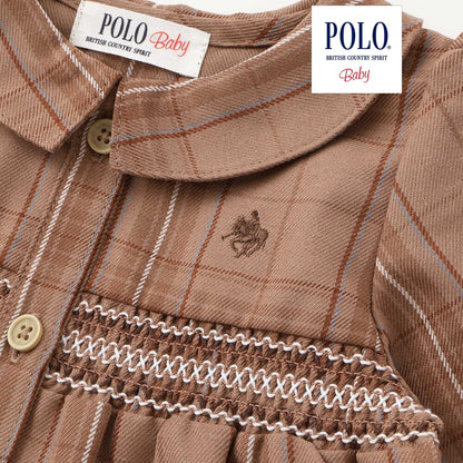 日本童裝  SLAP SLIP x POLO BCS 格仔連身裙及打底褲套裝 70-80cm 女童款 初生嬰兒 秋季 DRESSES PANTS