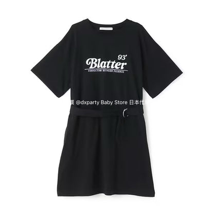 Lovetoxic Japanese Kids Clothing: Cold-Contact Waisted Dress (140-160cm) for Girls (Summer Dress) 