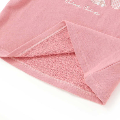 日本童裝  SLAP SLIP 針織袖兔子士多啤梨刺繡衛衣 80-130cm 女童款 冬季 TOPS