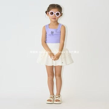 Japanese children's clothing Ly# mine square neck vest 100-150cm girls summer TOPS 