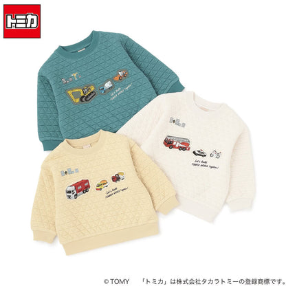 日本童裝 pe#main x TOMICA 絎縫衛衣 80-130cm 男童款 秋季 TOPS