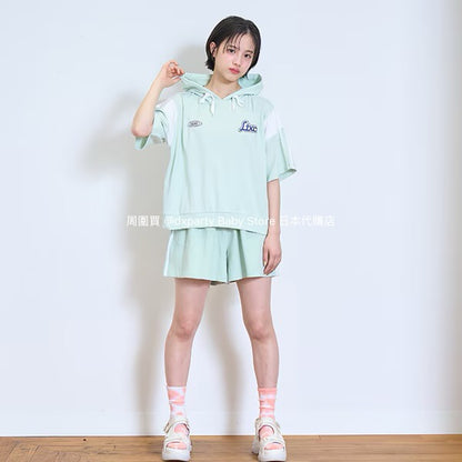 Lovetoxic Japanese Children's Clothing Two-Piece Sports Set (140-170cm) Girls Summer TOPS PANTS 