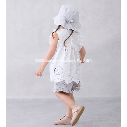 Japanese children's clothing pe#main ruffle shorts 80-130cm girls summer PANTS 