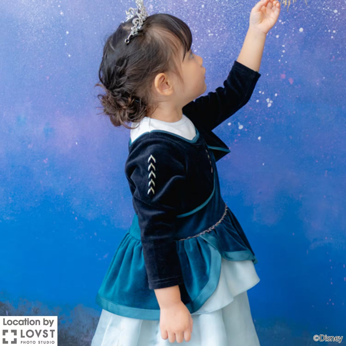 日本童裝 pe#main x Disney Princess 公主印花束腰上衣 90-130cm 女童款 秋季 TOPS