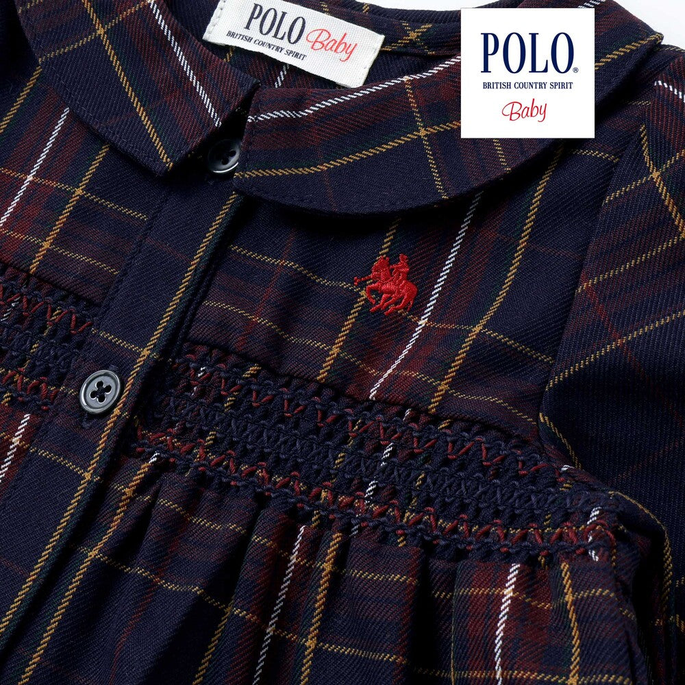 日本童裝  SLAP SLIP x POLO BCS 格仔連身裙及打底褲套裝 70-80cm 女童款 初生嬰兒 秋季 DRESSES PANTS