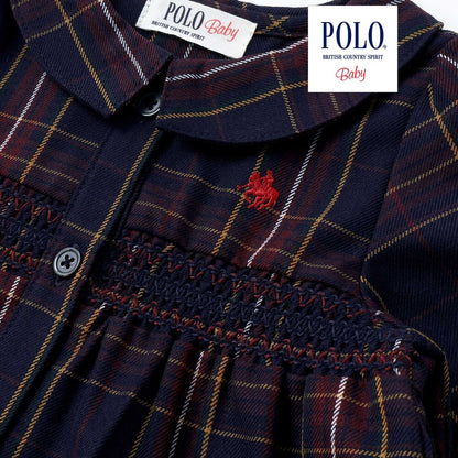 日本童裝  SLAP SLIP x POLO BCS 格仔連身裙及打底褲套裝 70-80cm 女童款 初生嬰兒 秋季 DRESSES PANTS