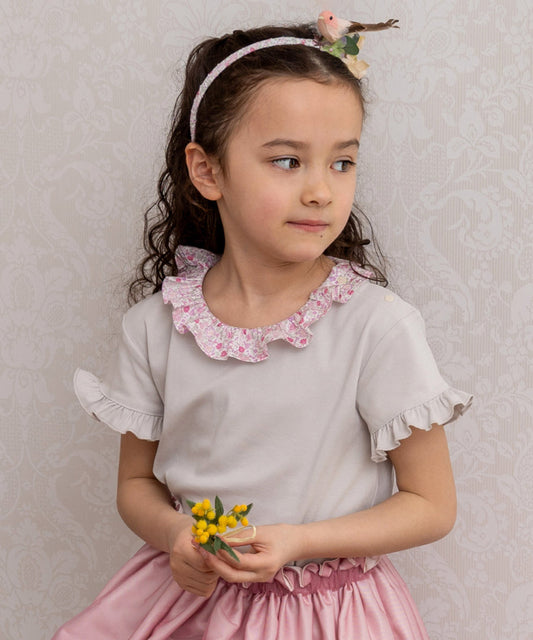 日本童裝 panpantutu 碎花領上衣 80-140cm 女童款 夏季 TOPS