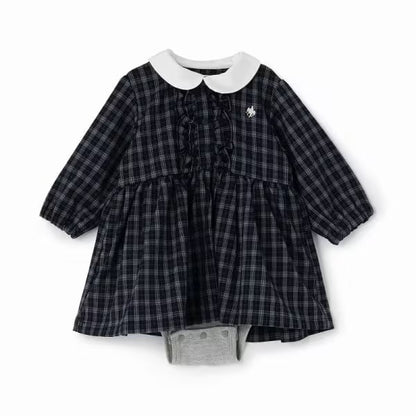 日本童裝 pe#main x【POLO BCS】襯衫連衣 70-80cm 女童款 初生嬰兒 秋季 Jumpsuit