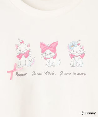 日本童裝 aF#a325 x Disney Marie 印花短袖上衣 110-160cm 女童款 夏季 TOPS