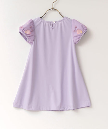 日本童裝 panpantutu 防UV 接觸冷感 泡泡花瓣紗袖連身裙 100-140cm 女童款 夏季 DRESSES
