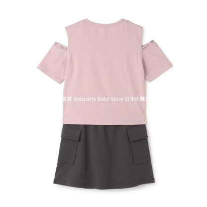 Lovetoxic Japanese children's clothing contact cold off-the-shoulder top and skirt two-piece set 140-160cm girls summer TOPS SKIRTS 