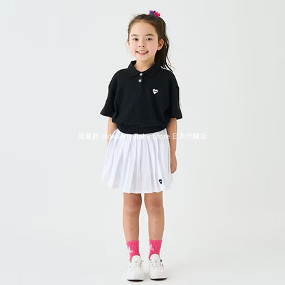 Japanese children's clothing mini#ML short polo top 100-140cm girls summer TOPS 