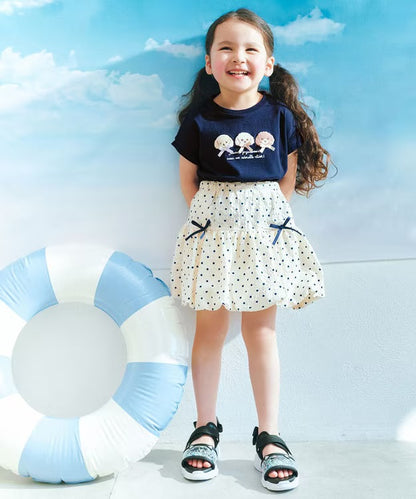 日本童裝 aF#a325 泡泡波點短裙 110-150cm 女童款 夏季 SKIRTS