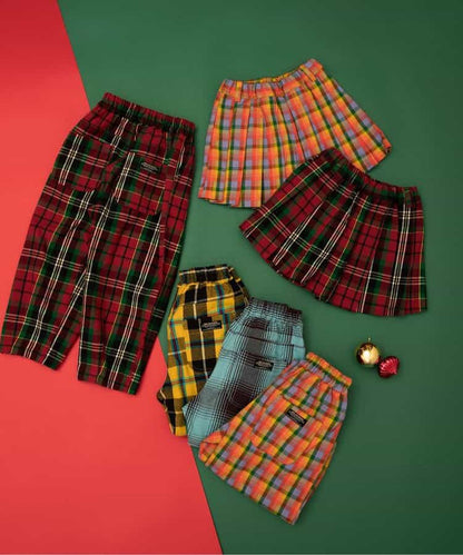 日本童裝 BREEZE 格仔百褶裙褲 80-140cm 女童款 冬季  SKIRTS PANTS Christmas 聖誕快樂特輯 聖誕服裝/飾物配件 聖誕紅/新年紅