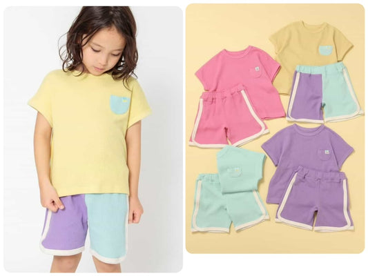 Japanese children's clothing BREEZE pajamas 80-150cm boys' and girls' summer pajamas series 